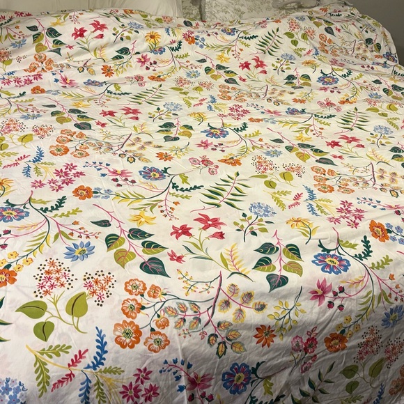Pottery Barn Floral Multicolor duvet 84x92 Full/Queen - Picture 1 of 5